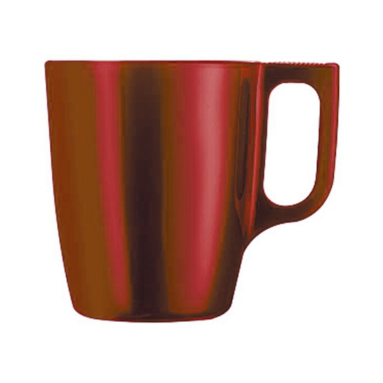 Koffie mok-beker metallic rood 250 ml