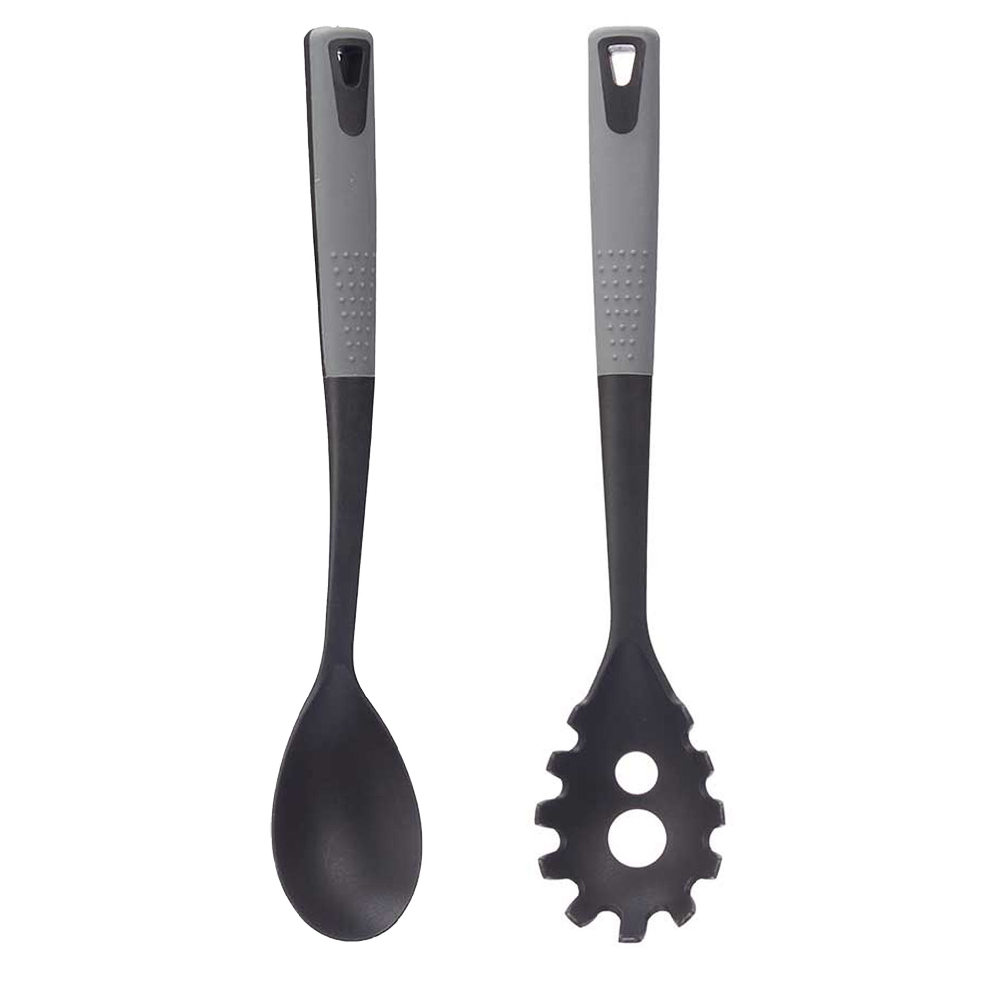 Kook-keuken gerei set van 2x stuks zwart-grijs kunststof keuken-kook accessoires