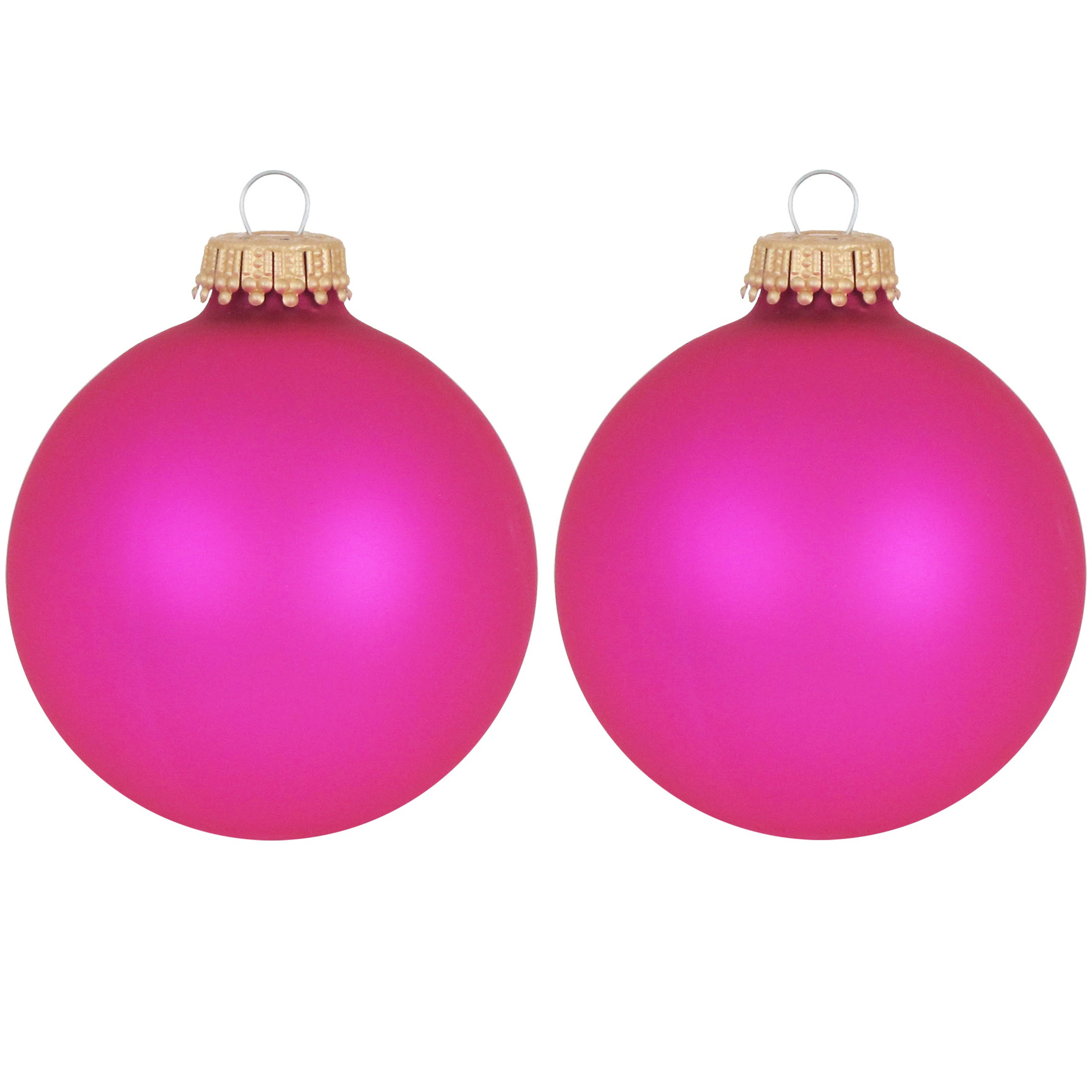 Krebs Kerstballen bubbelgum roze 8ST glas 7 cm mat