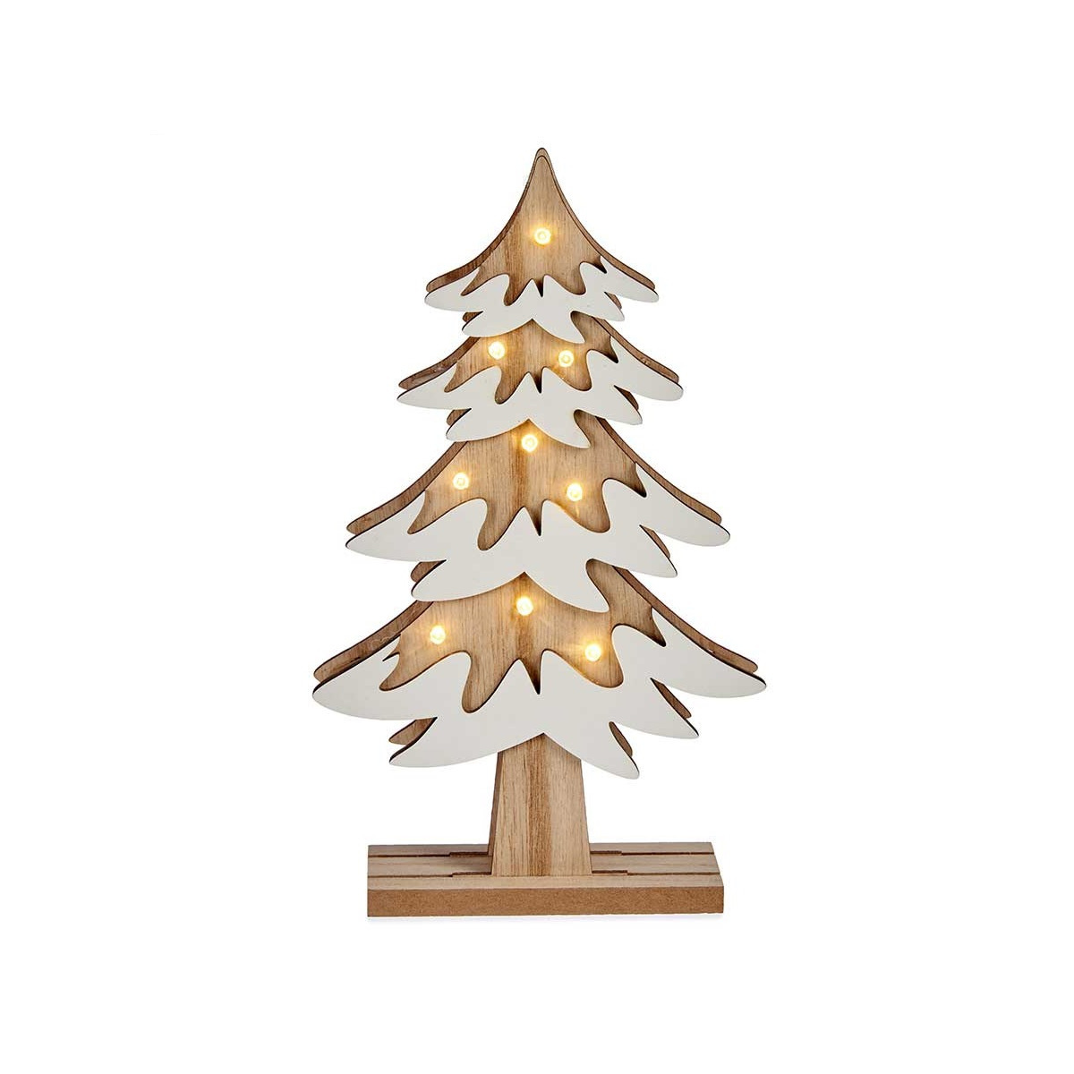 Krist+ decoratie kerstboom hout 25 cm met LED verlichting