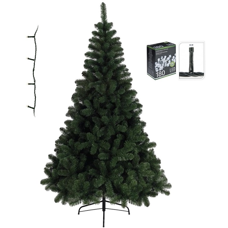 Kunst kerstboom Imperial Pine 120 cm met helder witte lampjes