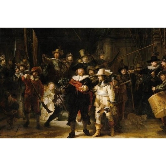 Kunstposter Rembrandt De Nachtwacht 61 x 92 cm