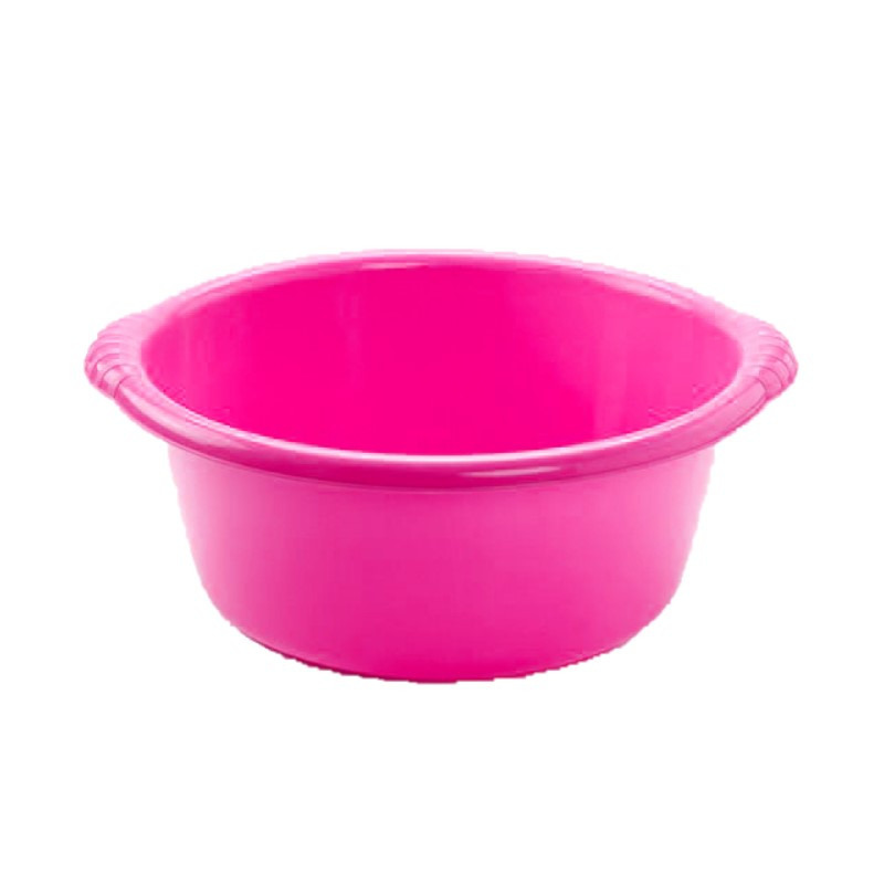Kunststof teiltje-afwasbak rond 20 liter roze