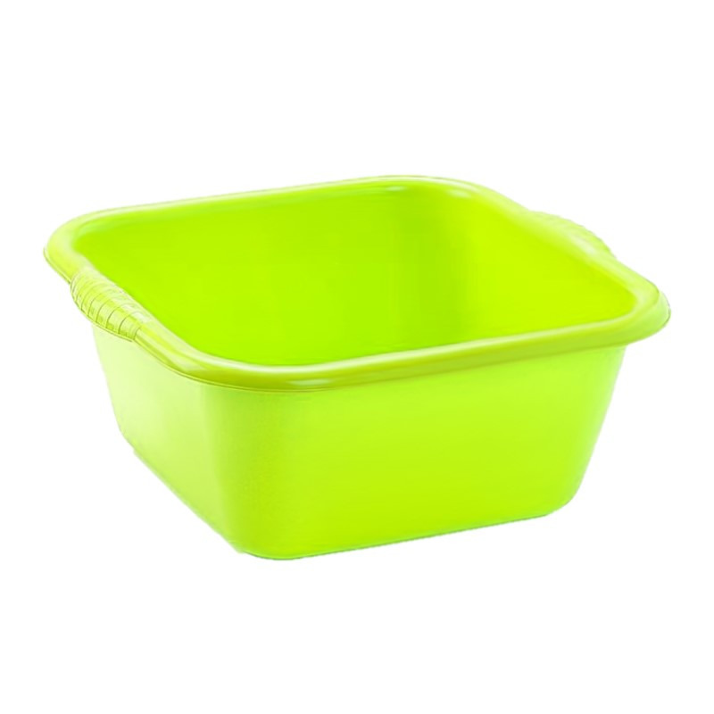 Kunststof teiltje-afwasbak vierkant 25 liter groen