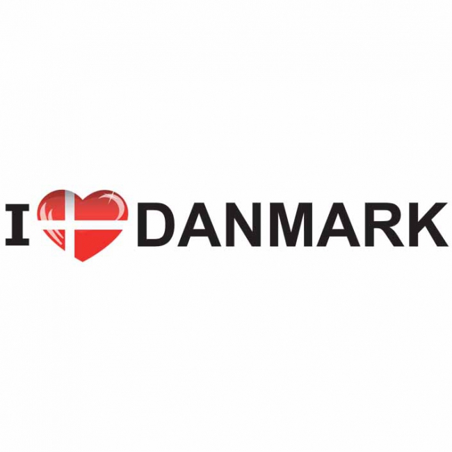Landen sticker I Love Denmark