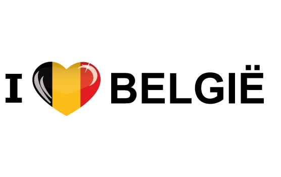Landen vlag sticker I Love Belgie 19.6 cm