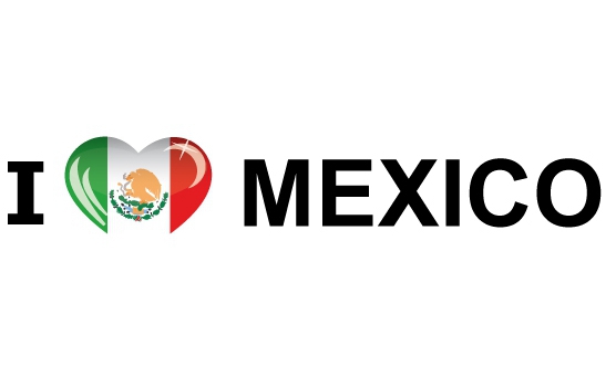Landen vlag sticker I Love Mexico 19.6 cm