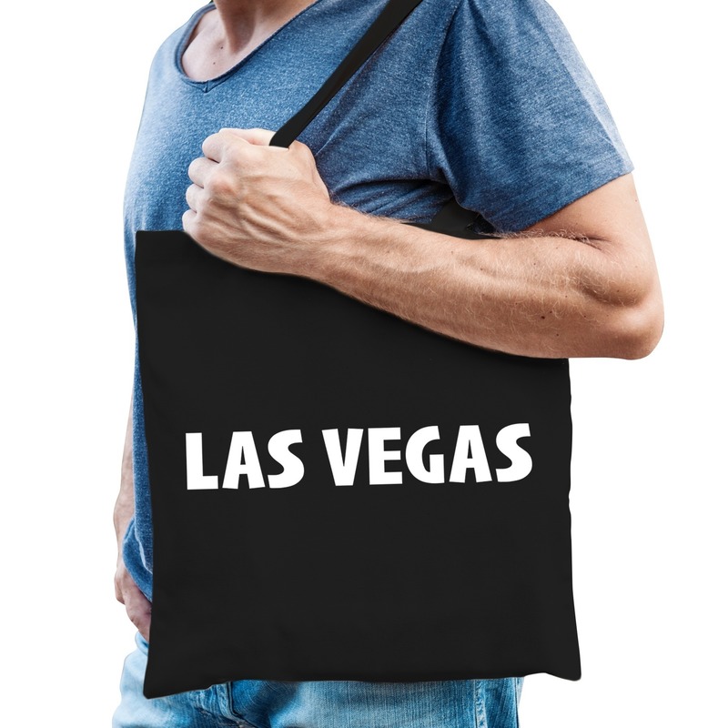 Las Vegas schoudertas zwart katoen