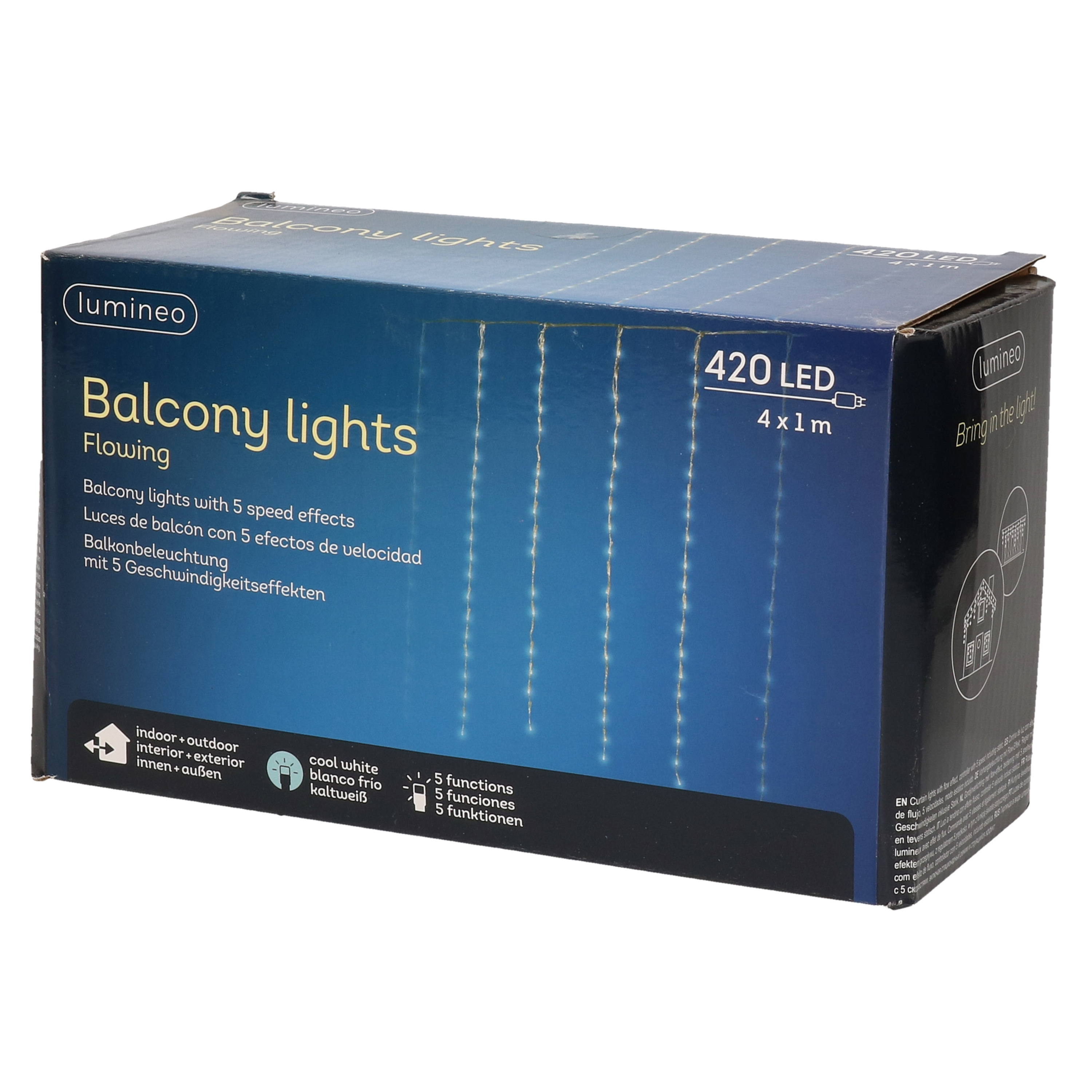 LED gordijnverlichting balkon koel wit 420 lampjes