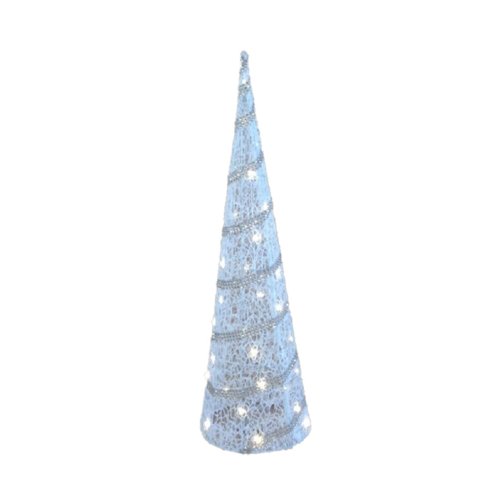LED piramide kerstboom H39 cm wit kunststof kerstverlichting