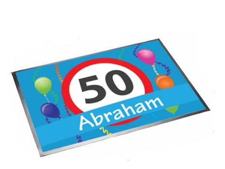 Leeftijd feestartikelen deurmat Abraham 50e verjaardag 40 x 60 cm