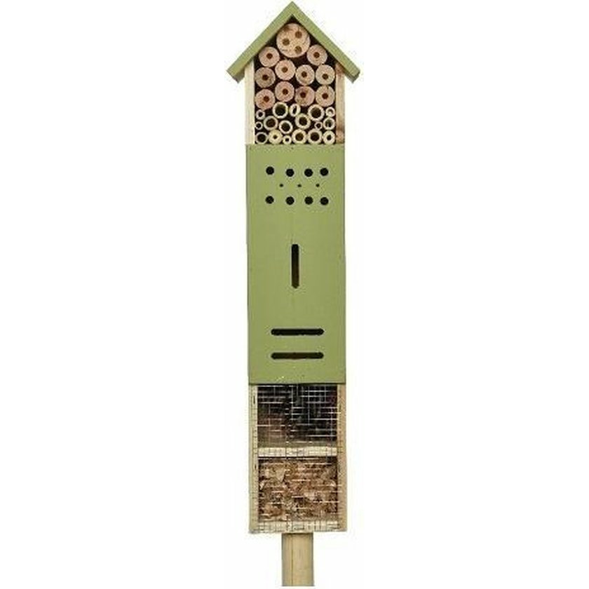 Lichtgroen huisje voor insecten 118 cm vlinderhuis-bijenhuis-wespenhotel