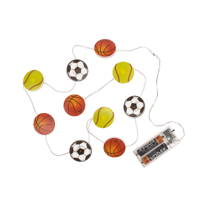 Lichtsnoer sport thema -160 cm batterij voetbal,tennis,basketbal