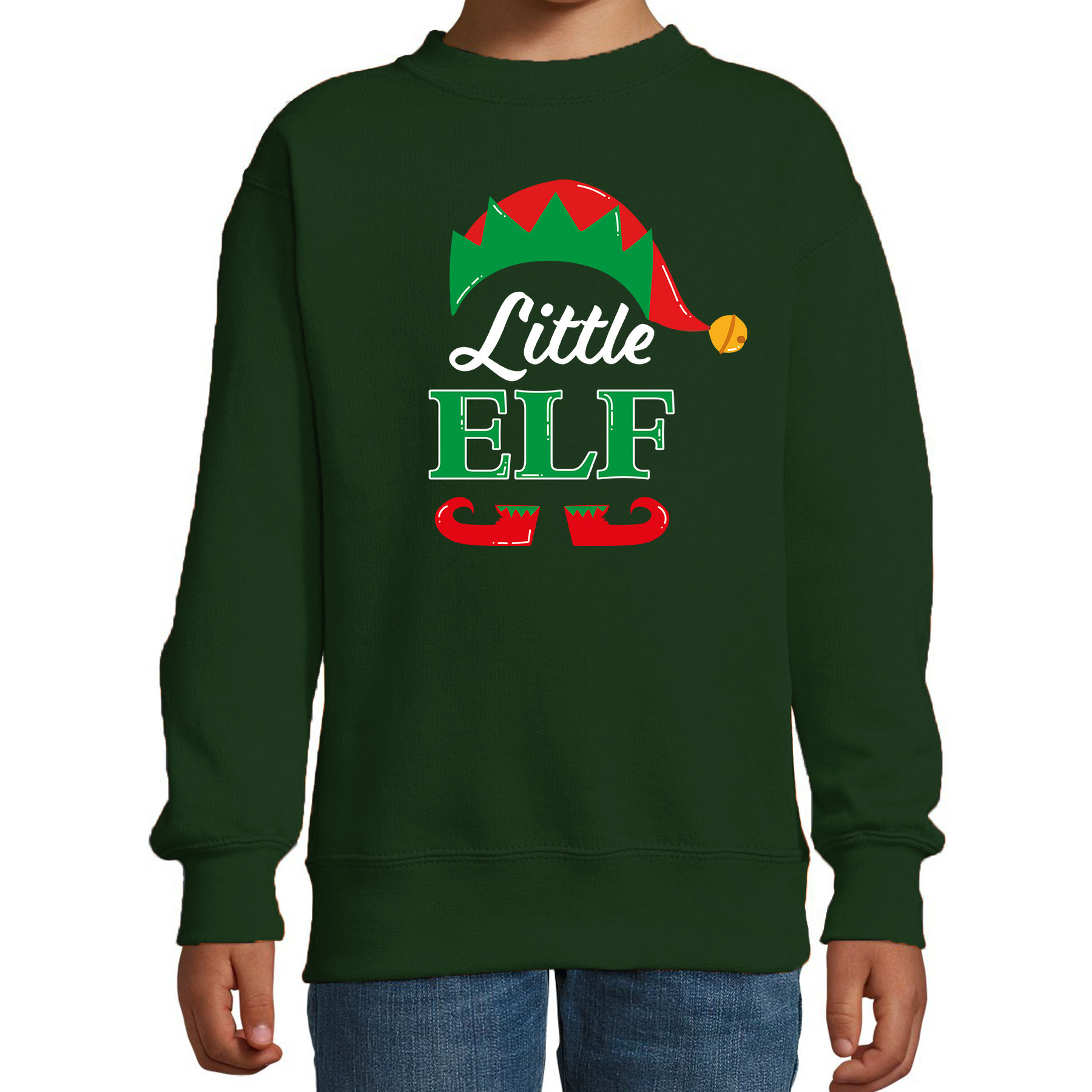 Little elf Kerstsweater-Kersttrui groen voor kinderen