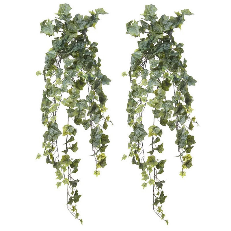 Louis Maes kunstplant met blaadjes hangplant Klimop-hedera 2x groen 105 cm