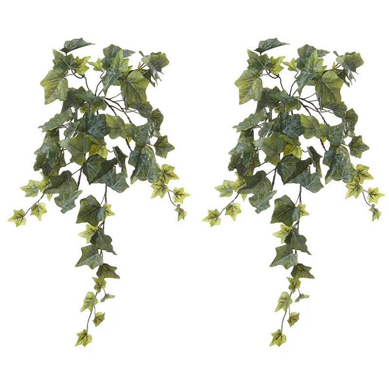 Louis Maes kunstplant met blaadjes hangplant Klimop-hedera 2x groen 58 cm