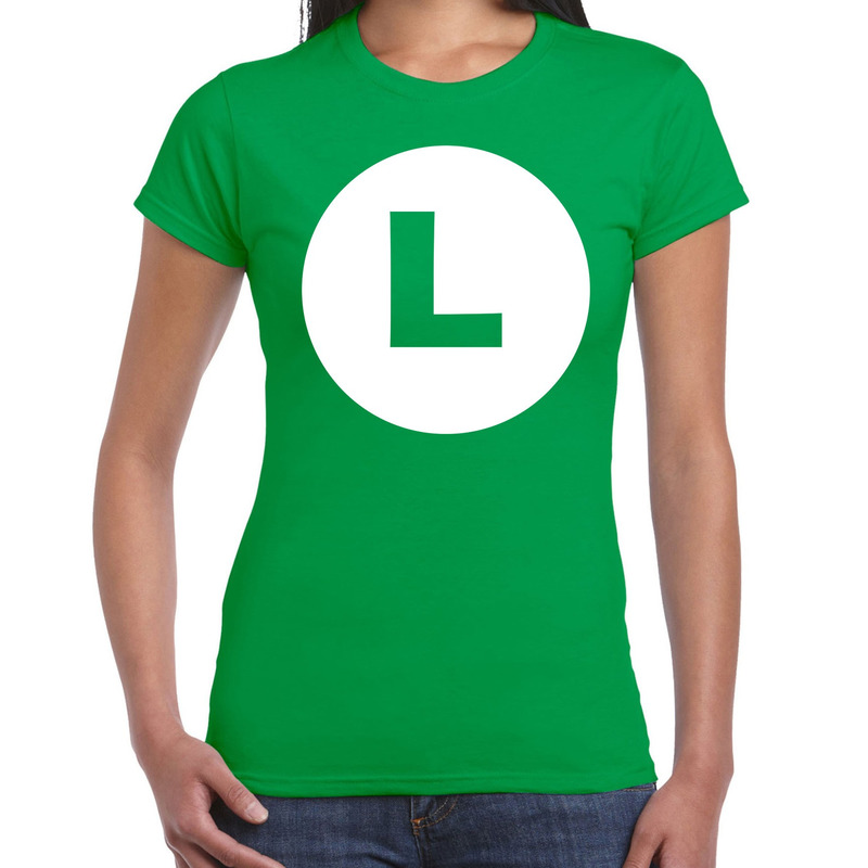 Luigi loodgieter carnaval verkleed shirt groen voor dames