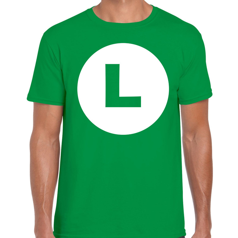 Luigi loodgieter carnaval verkleed shirt groen voor heren