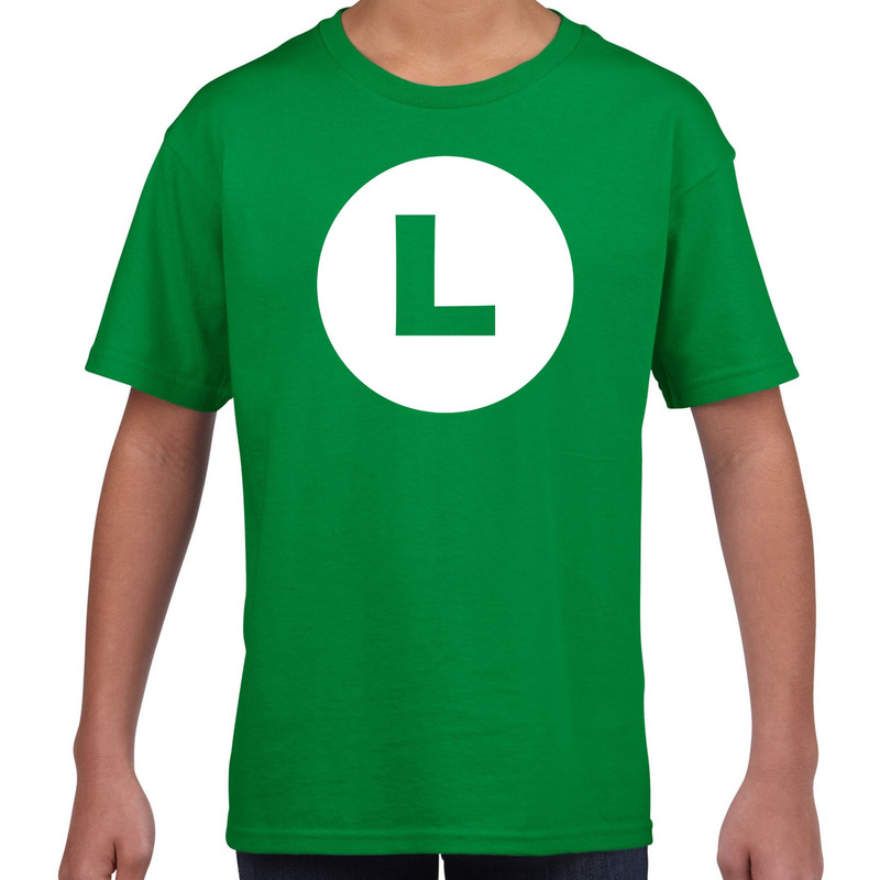 Luigi loodgieter carnaval verkleed shirt groen voor kinderen