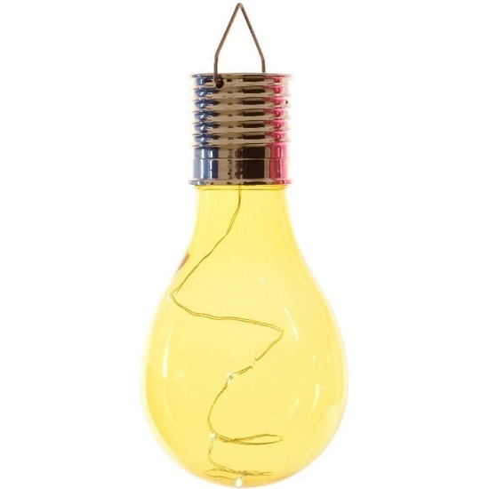 Lumineo Lampbolletje LED geel solar verlichting 14 cm tuinverlichting