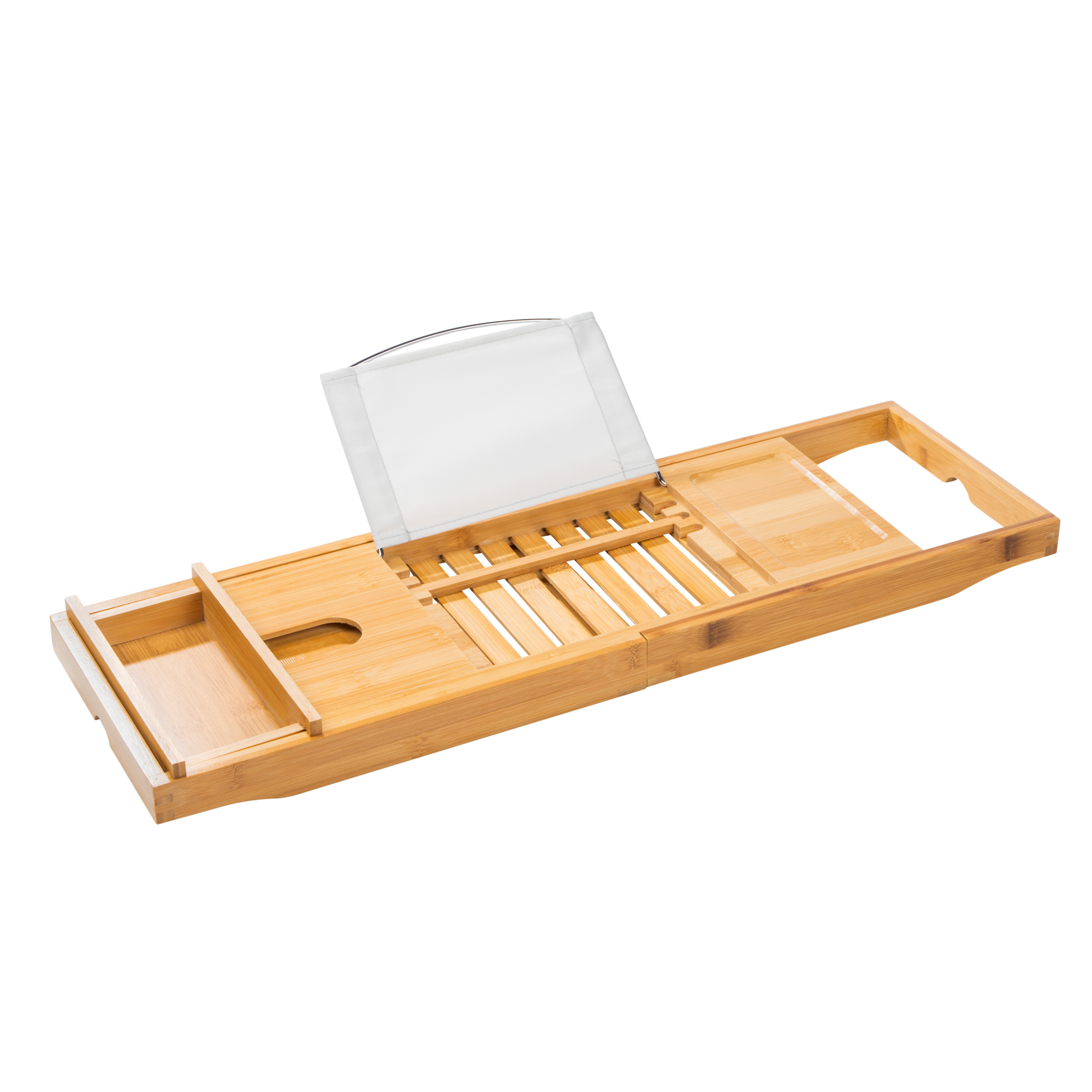Luxe bamboe badplank uitschuifbaar-verstelbaar 70-105 x 22 x 4 cm