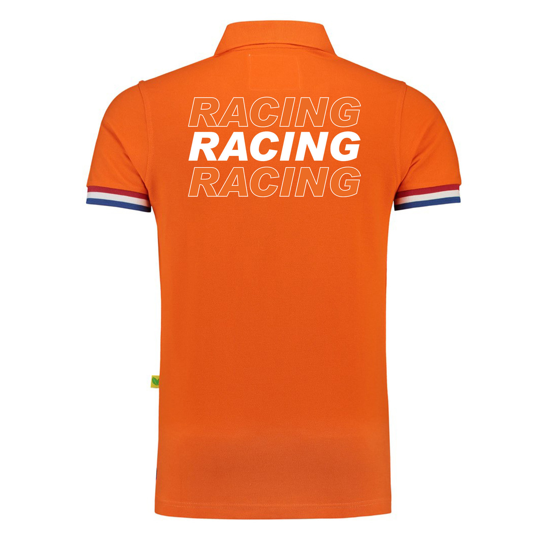 Luxe grote maten Racing supporter-race fan polo shirt oranje voor heren