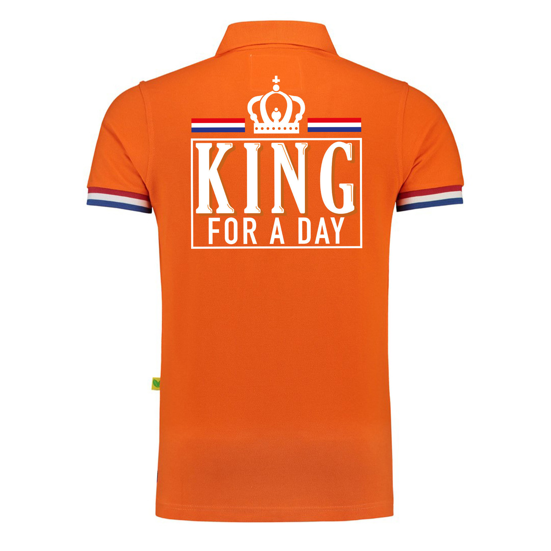 Luxe King for a day poloshirt oranje 200 grams voor heren Koningsdag polos