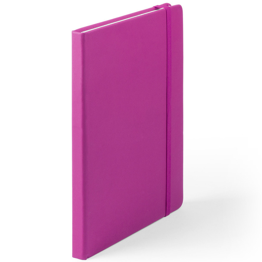 Luxe schriftje-notitieboekje fuchsia roze met elastiek A5 formaat