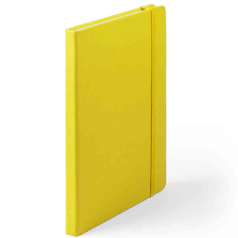 Luxe schriftje-notitieboekje geel met elastiek A5 formaat