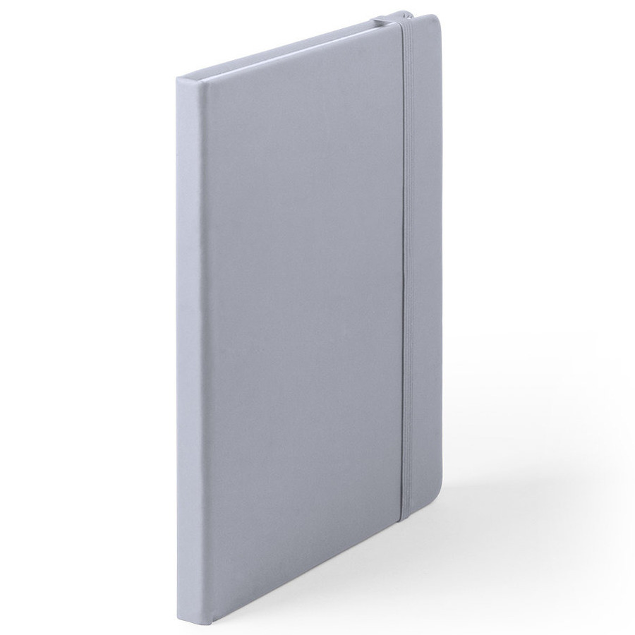 Luxe schriftje-notitieboekje grijs met elastiek A5 formaat