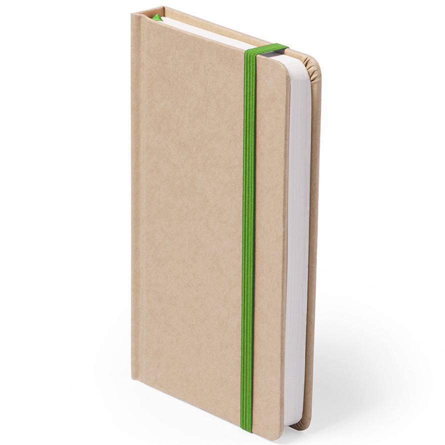 Luxe schriftje-notitieboekje groen met elastiek A5 formaat
