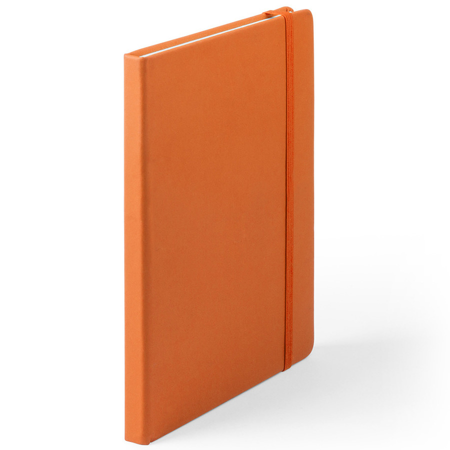 Luxe schriftje-notitieboekje oranje met elastiek A5 formaat