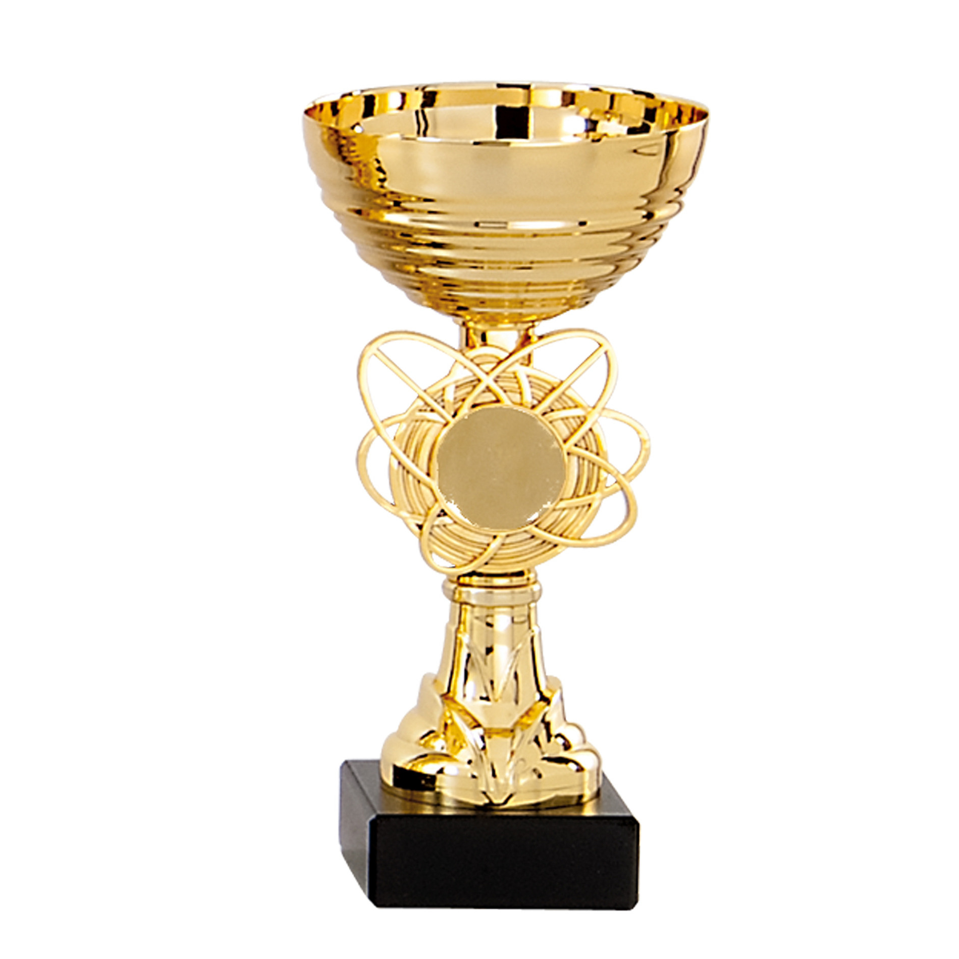Luxe trofee-prijs beker bloemvorm accent goud- kunststof 16 x 8 cm sportprijs