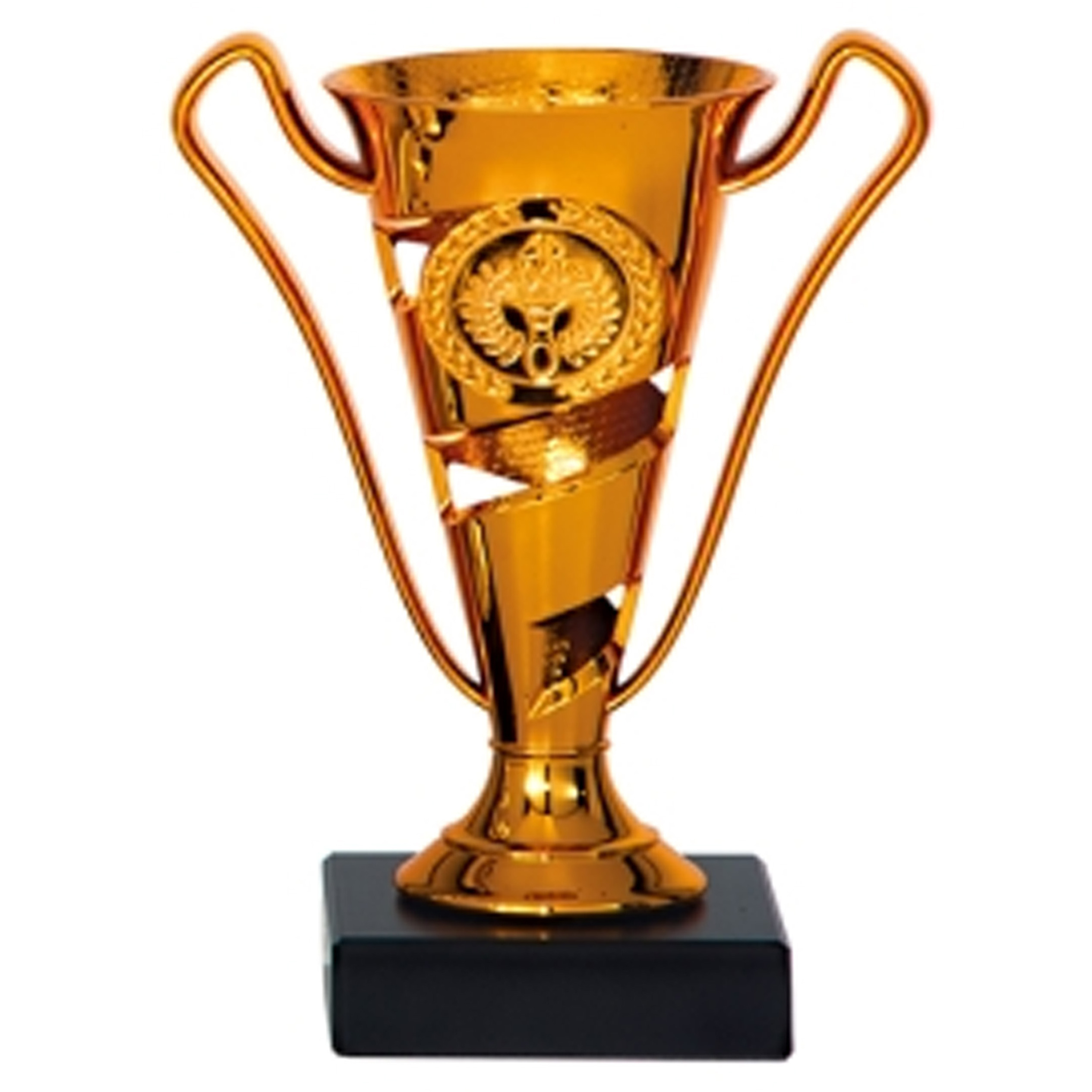 Luxe trofee-prijs beker met oren brons kunststof 17 x 11 cm sportprijs