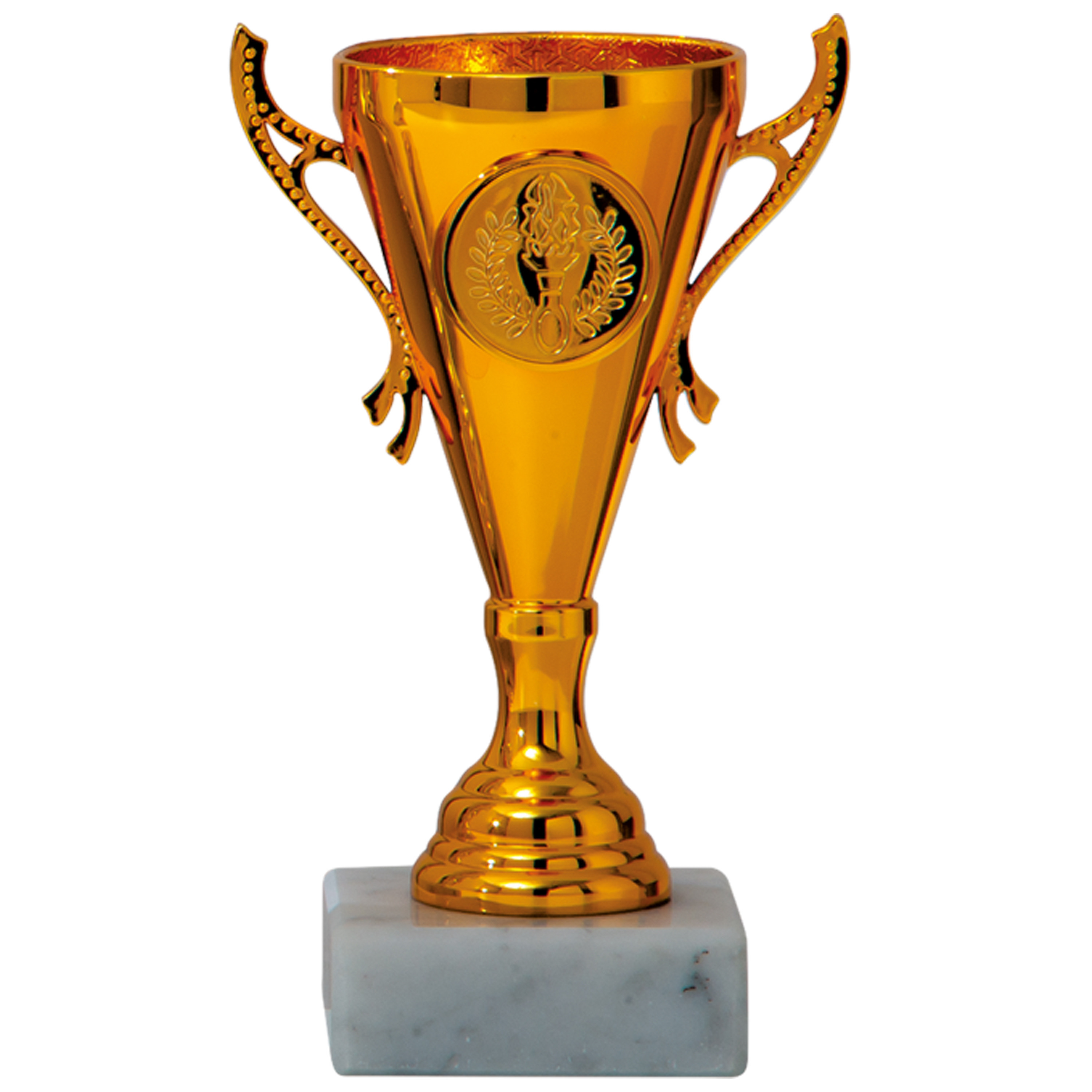 Luxe trofee-prijs beker met sierlijke oren brons kunststof 13 x 8 cm sportprijs