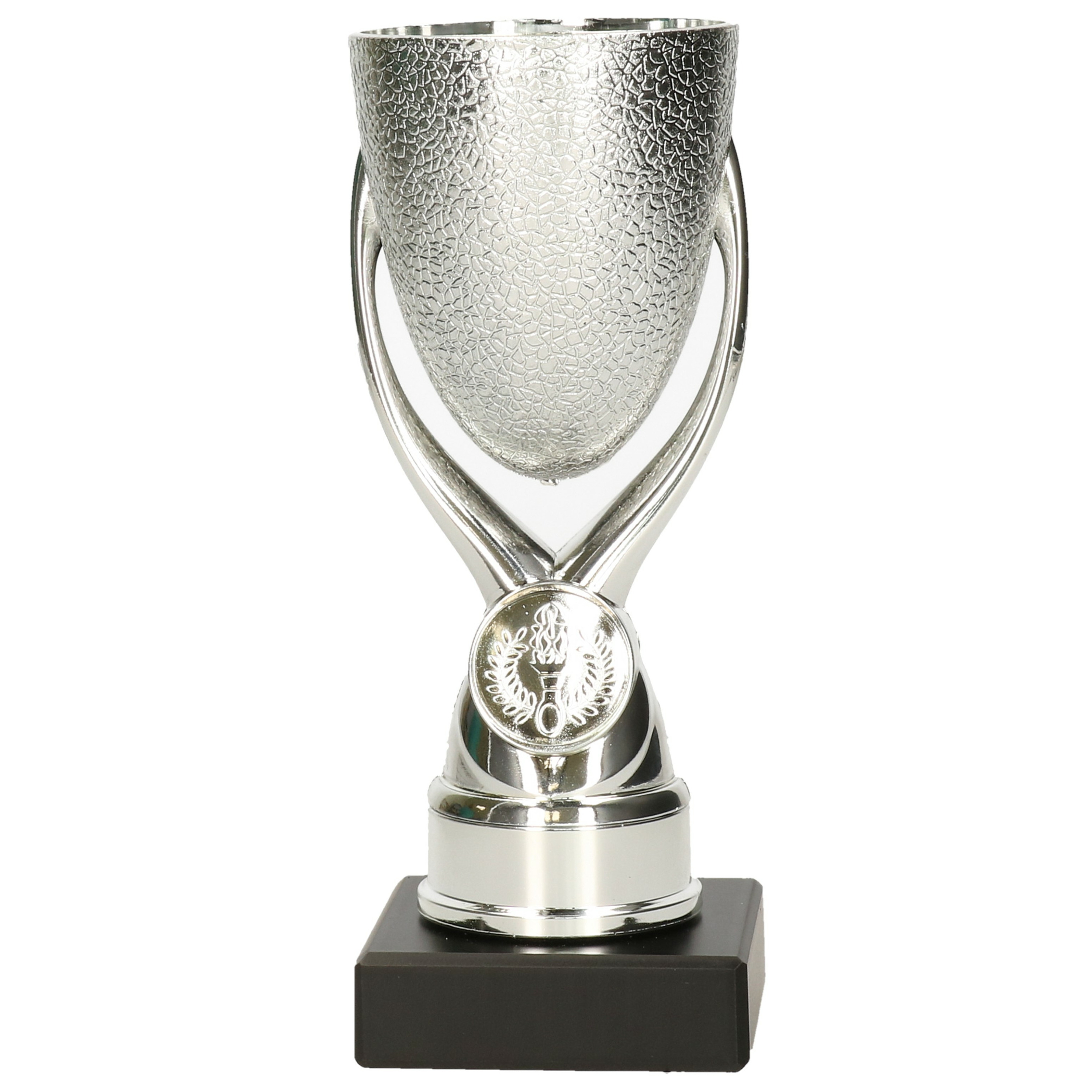 Luxe trofee-prijs beker zilver kunststof 16,5 x 6,8 cmÃÂ? sportprijs
