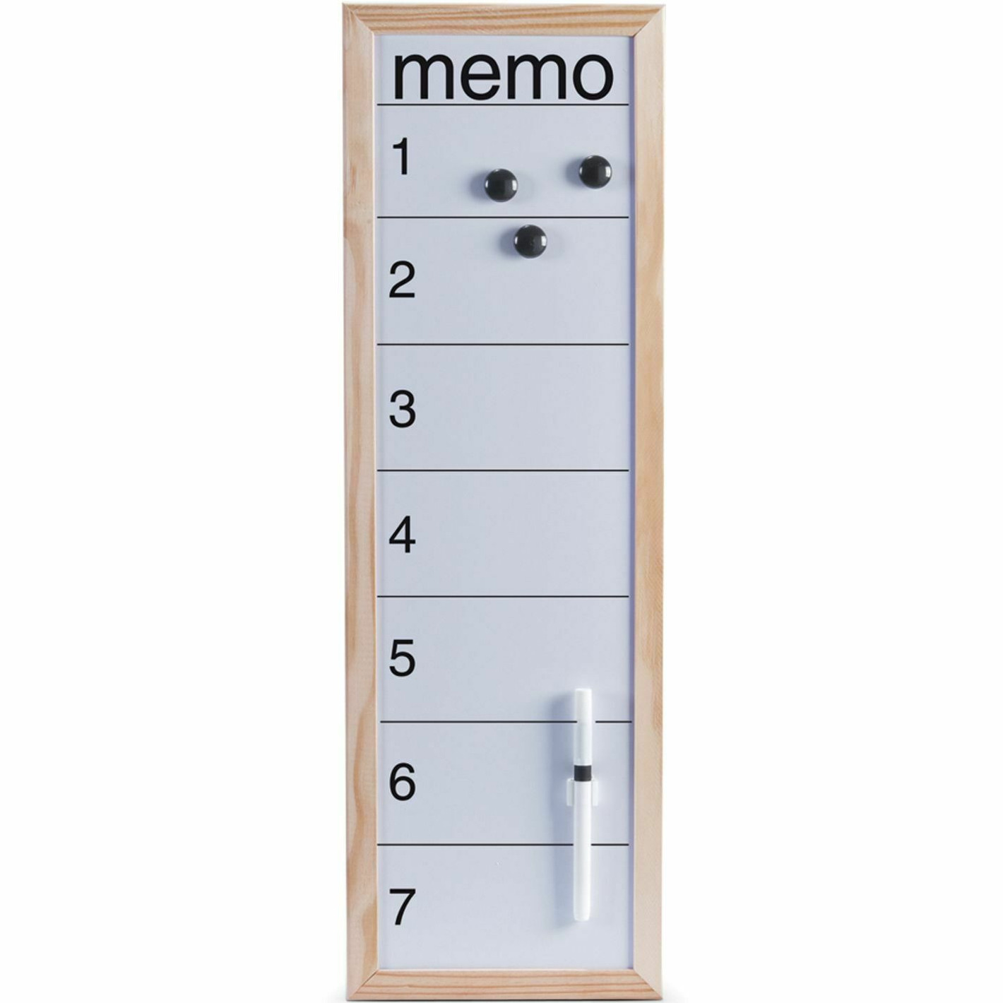 Magnetisch whiteboard-memobord incl. accessoires 20 x 60 cm