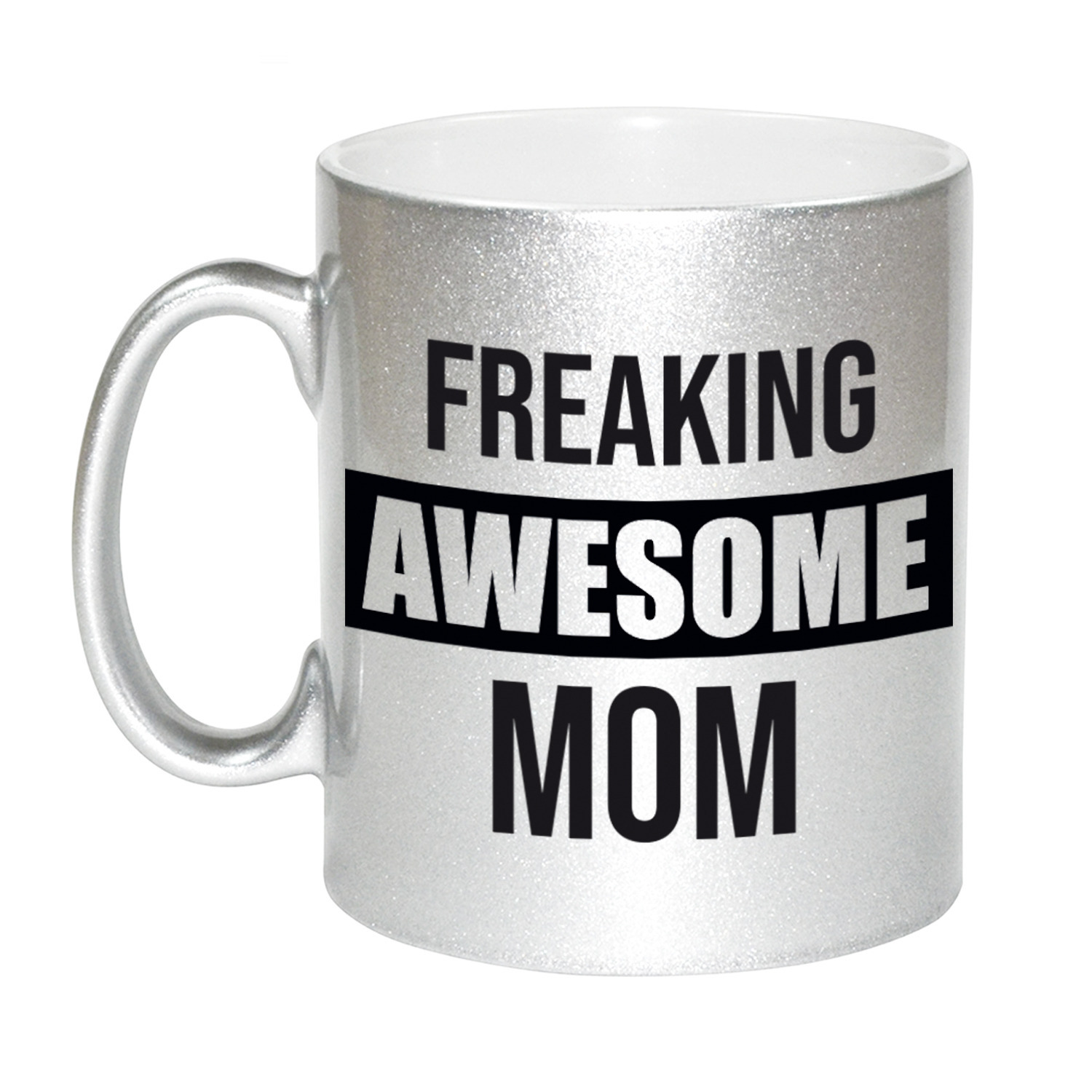 Mama-moeder cadeau mok zilver-freaking awesome mom verjaardag-Moederdag