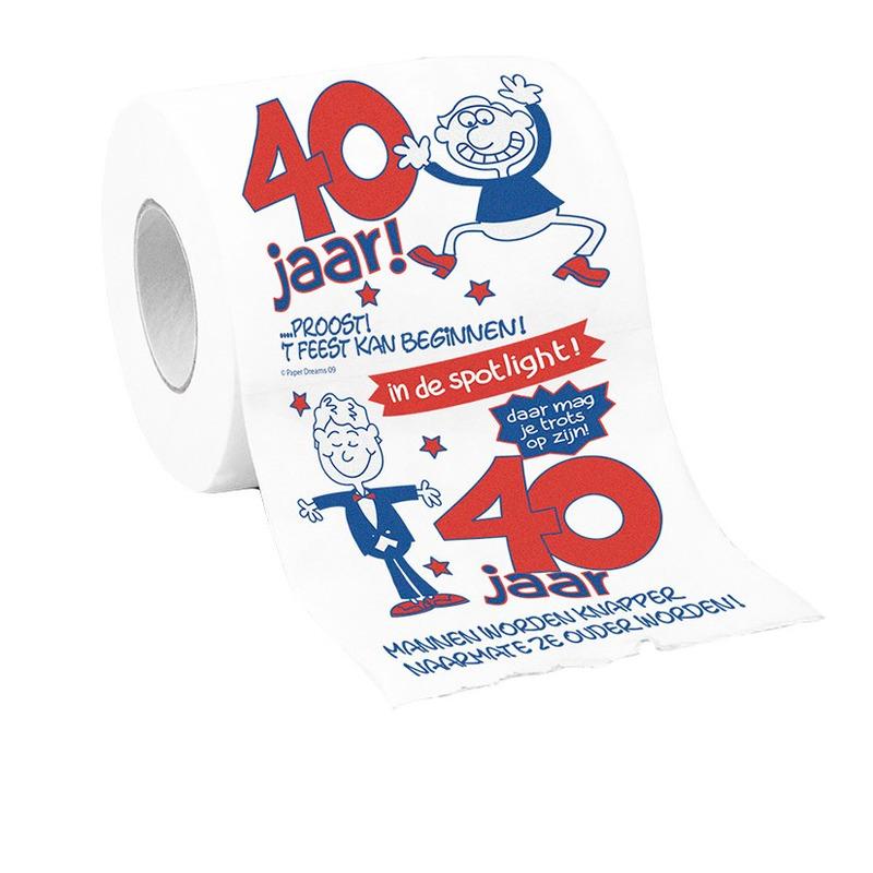 Mannen wc papier 40 jaar verjaardag cadeau-versiering