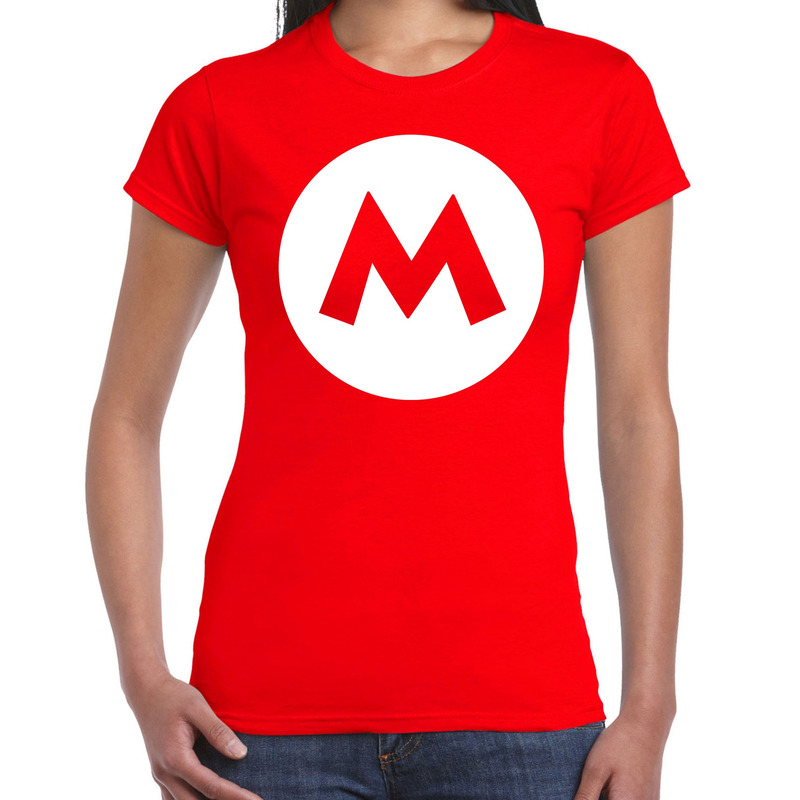 Mario loodgieter carnaval verkleed shirt rood voor dames