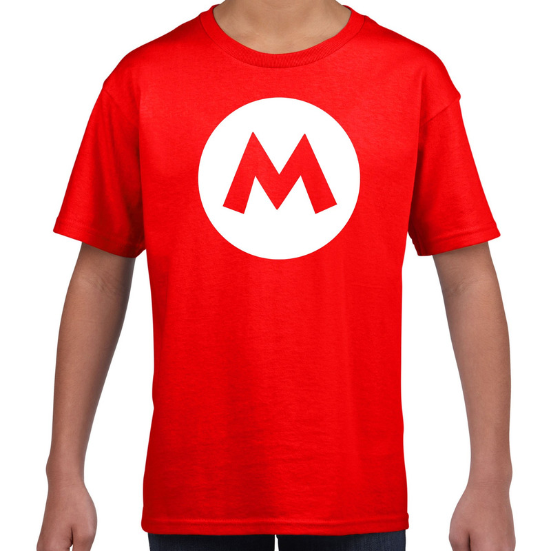 Mario loodgieter carnaval verkleed shirt rood voor kinderen