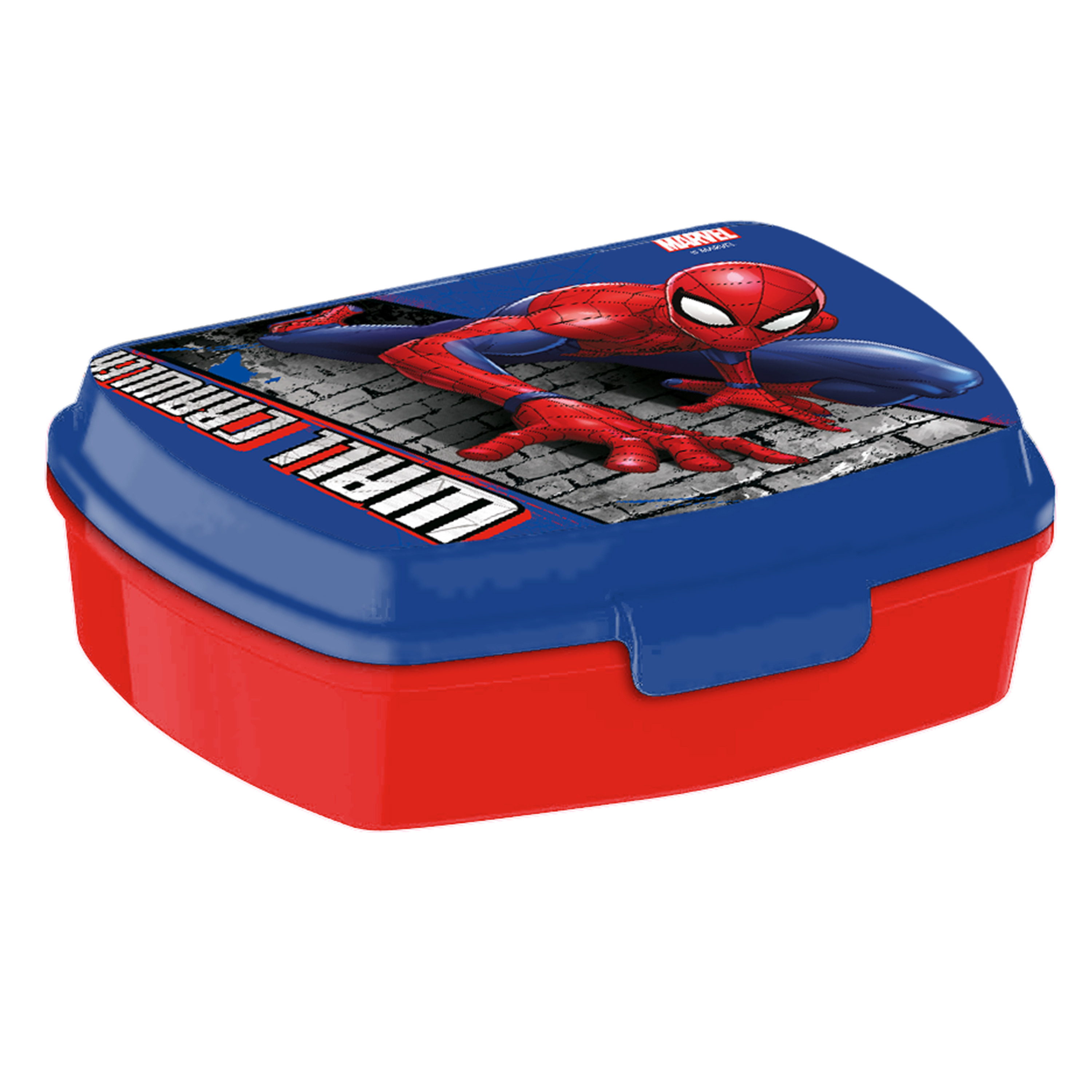 Marvel Spiderman broodtrommel-lunchbox voor kinderen rood-blauw kunststof 20 x 10 cm