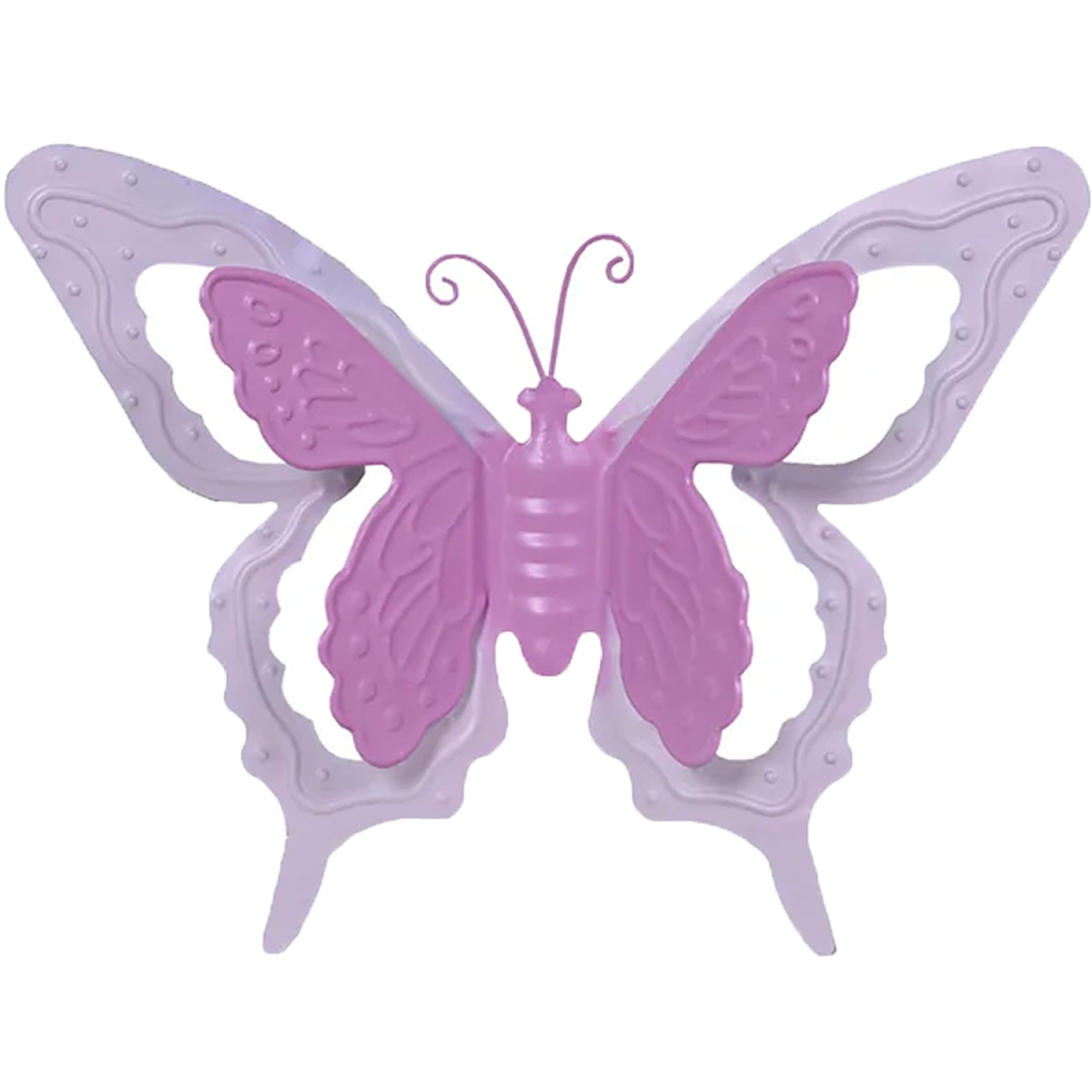 Mega Collections tuin-schutting decoratie vlinder metaal roze 46 x 34 cm
