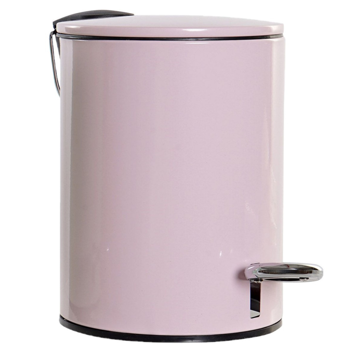 Metalen vuilnisbak-pedaalemmer roze 3 liter 23 cm