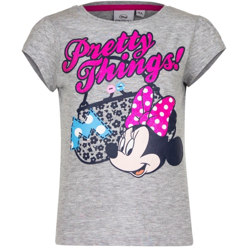 Minnie Mouse shirt korte mouw grijs voor meiden