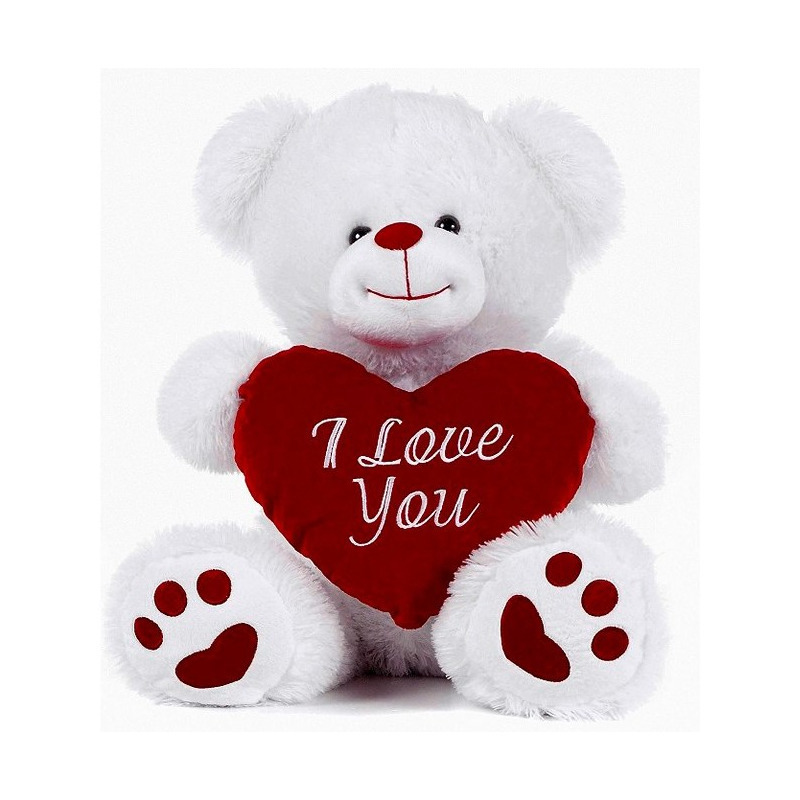 Moederdag-Valentijn cadeau knuffelbeer I Love You hartje 26 cm