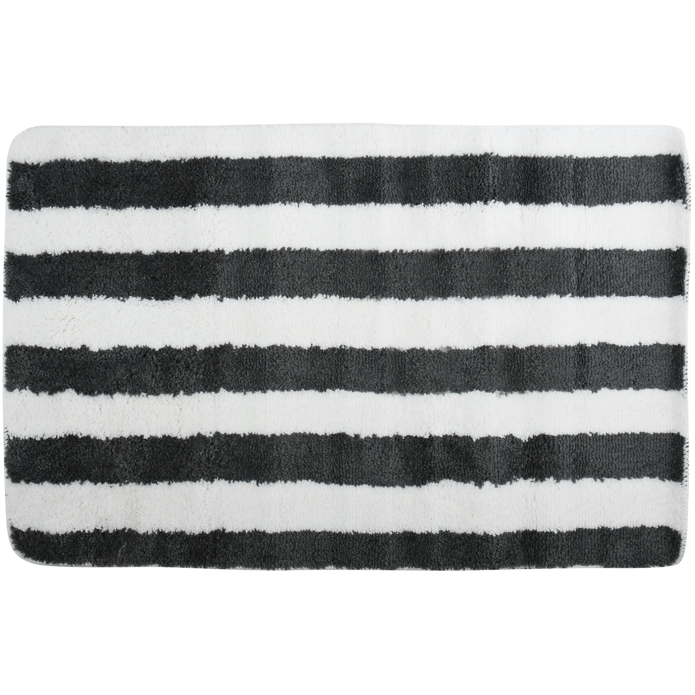 MSV Badkamerkleed-badmat kleedje voor op de vloer zwart-wit 50 x 80 cm Microvezel