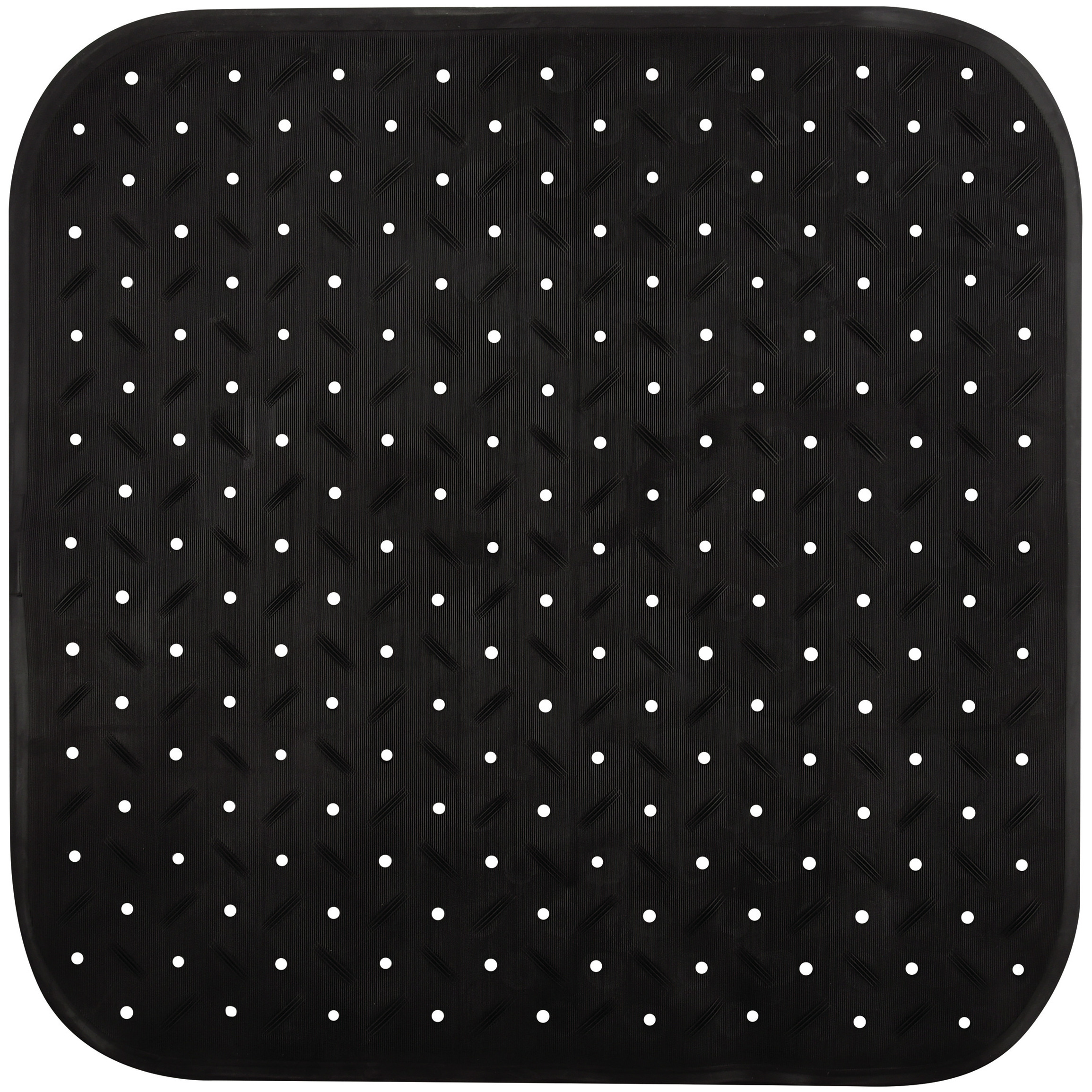MSV Douche-bad anti-slip mat badkamer rubber zwart 54 x 54 cm