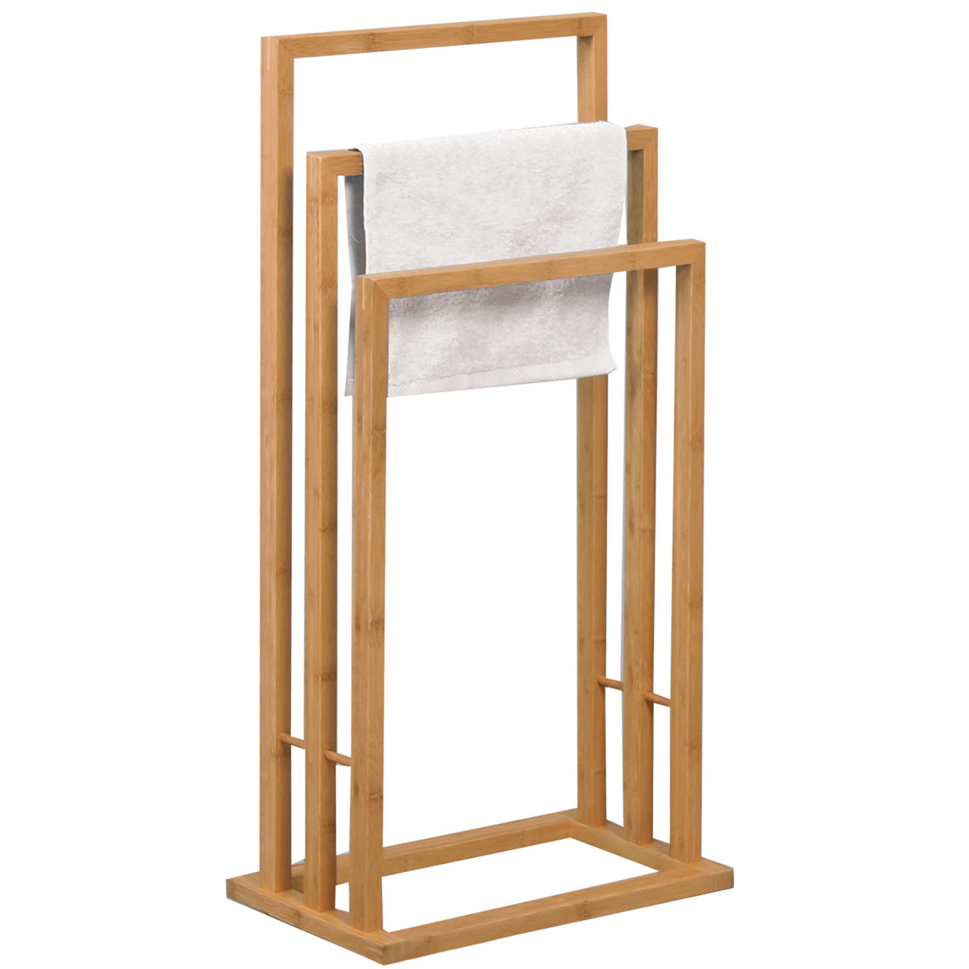 MSV Handdoeken ophangrek badkamer bamboe hout 42 x 24 x 82 cm