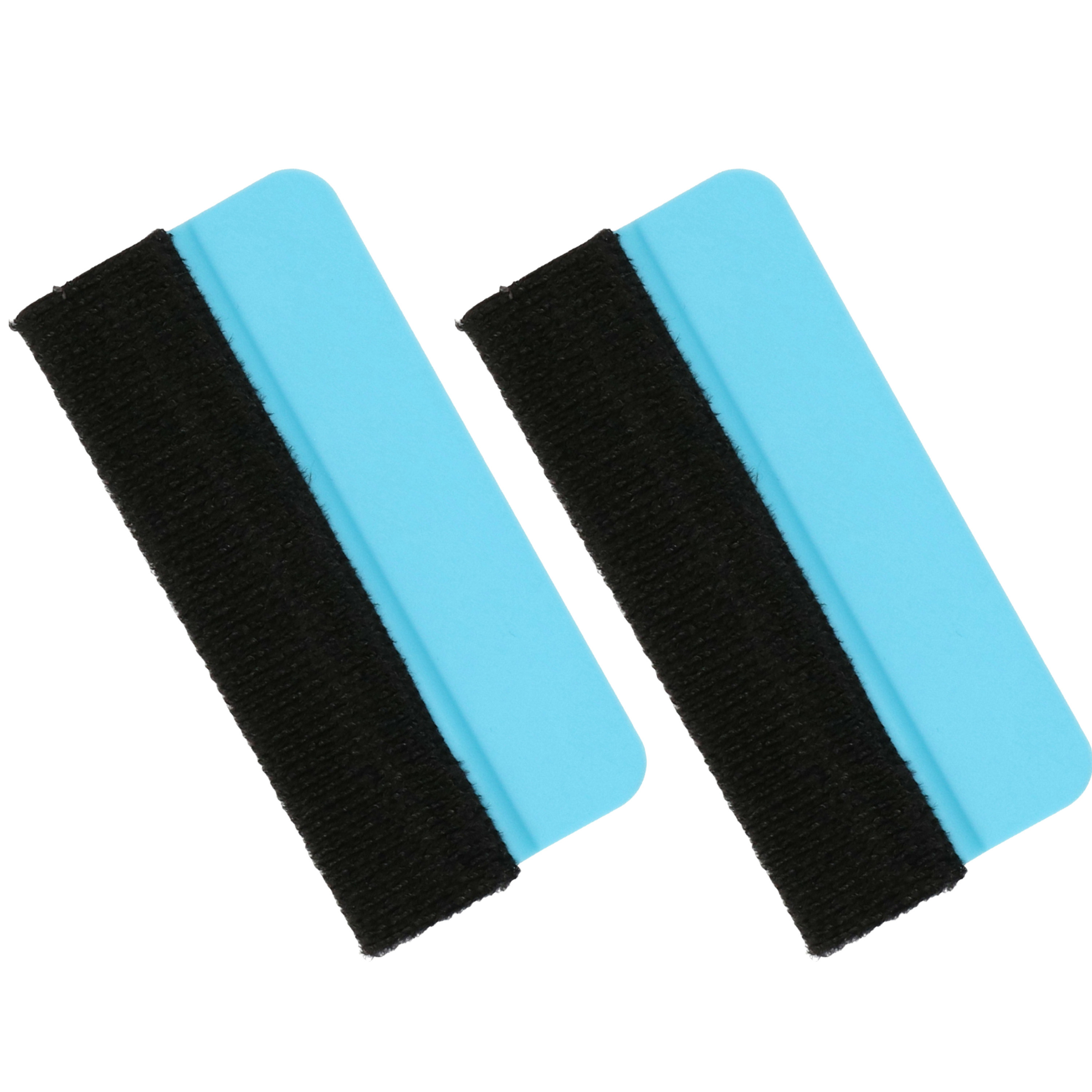 Multipak van 2x stuks aandruk spatels-rakels blauw kunststof voor raamfolie en plakplastic ca. 10 cm